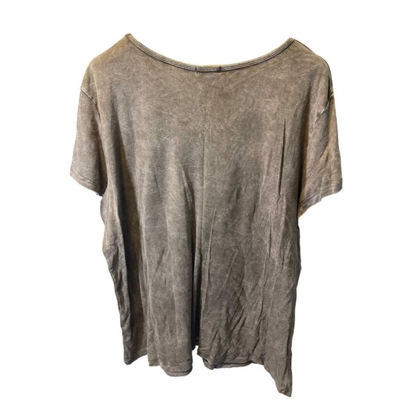 Xcit USA Brown V Neck Short Sleeved Top Sz 2X - Picture 2 of 6